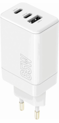 MaxLife Nabíječka PD QC MXTC-08-65ACC 2x USB-C 1x USB 65W bílá