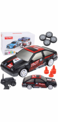 LeanToys RC kupé Drift Car s vyměnitelnými koly černé 1:24
