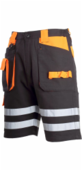Lahti Pro Kraťasy černo-oranžové 100% bavlna s reflexními prvky S (L4070601)