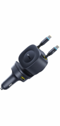 Baseus Nabíječka USB-C USB-A do auta s výsuvným kabelem USB-C 60W - černá USB-C Nabíječka do auta USB-A s výsuvným kabelem USB-C 60W - černá