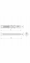 Koelner/Rawlplug FF1 Polyamidová rámová hmoždinka 8x160 mm s trychtýřem, galvanicky pozinkovaný šroub - 0,05 třmenů