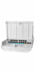 MikroTik Cloud Router Switch CRS318-1Fi-15Fr-2S-OUT, 800MHz CPU, 256MB, 16x10/100 (PoE-in,1x out),2xSFP, vč.L5, venkovní