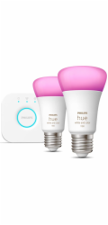Philips Hue White & Color Ambiance Starter-Set: E27 Smarte Lampe A60 Doppelpack