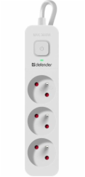 Defender Prodlužovací lišta SFS 131, 1,5 m, 3 zásuvky, bílá