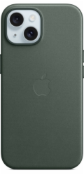 Látkové pouzdro Apple FineWoven s MagSafe pro iPhone 15 - věčně zelená