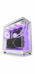 NZXT skříň H6 Flow RGB dvoukomorová / MidT / 3x120mm RGB fan / 2xUSB 3.2 / USB-C / prosklená / bílá