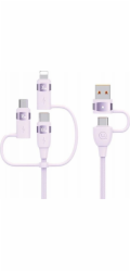Usams Kabel USB-A - 2x USB-C + Lightning + microUSB, 2 m, černý (USA1079)