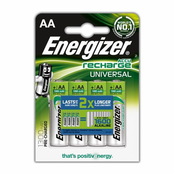 Energizer Dobíjecí univerzální baterie AA / R6 1300mAh 4 ks.