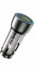 Yesido Nabíječka Autonabíječka Yesido Y49 PD 30W + QC3.0 18W USB-A+C, ČERNÁ