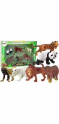 LeanToys Sada 6 figurek , divoká zvířata, safari, tygr, opice, lev