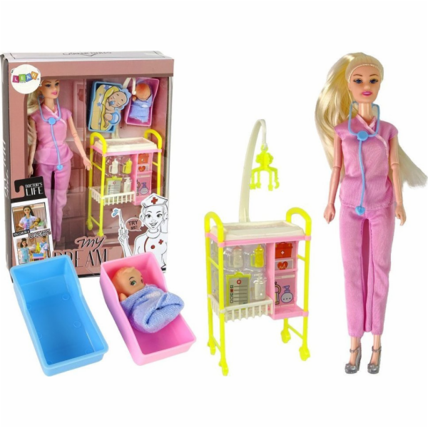 LeanToys Dětské doplňky pro panenky Doctor s dlouhými vlasy