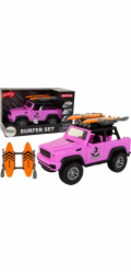 LeanToys Terénní auto 1:14 Friction Drive Pink Surfing