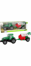 LeanToys Zelený farmářský traktor s červeno-zeleným třecím pohonem postřikovače