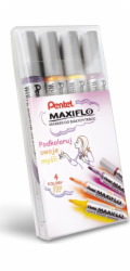 NoName Popisovače MAXIFLO s potiskem (4 kusy) fialová/hnědá/žlutá/oranžová MWL5S-4W-EFGV sada PENTEL