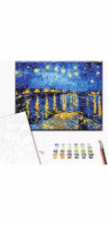 Norimpex Obraz podle čísel BRUSHME, 40x50 cm, hvězdná noc nad Ronou, Vincent van Gogh, 1 ks.