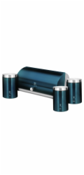 Chlebník a sada dóz 4 ks Aquamarine Metallic Line BH-6734