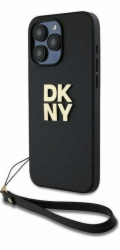 DKNY DKNY DKHCP16LPBSWSK iPhone 16 Pro 6.3 černé/černé pevné pouzdro Řemínek na zápěstí Stock Logo