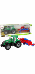 LeanToys Traktor s pluhem, třecím pohonem, červený