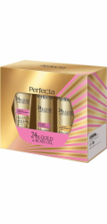 Perfecta peeling s 24K zlatem a růžovým olejem 75 g + pleťová voda 200 ml + odličovací mléko 200 ml