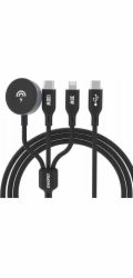 Dudao Nabíjecí kabel Apple Watch Dudao A12Max+ PD 100W 3v1: USB-C Lightning 1,2 m - černý