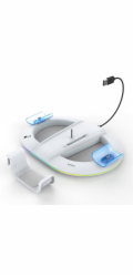 iPega P5S045 Vertikální Nabíjecí Stojan s RGB pro PS5/PS5 Slim White
