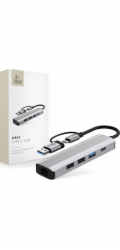 Baseus Adaptér Hub Tech-Protect HB03 5v1 Type-C + USB 2.0 + USB 3.0 + RJ45 vesmírně šedý
