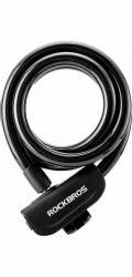 RockBros Zámek na kolo s klíčem a lanem 1,1 m - černý ROCKBROS