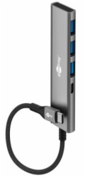 Goobay Tenký 4portový USB hub, USB-C™ na USB-C™/USB-A, 5 Gb/s