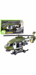 LeanToys Nosítka pro vojenský vrtulník, světla, zvuky, khaki 1:16, LEAN Toys