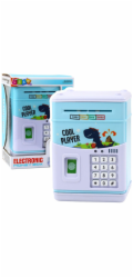 LeanToys Elektronický trezor, bankomat, prasátko, PIN kód pro děti, modrý dinosaurus