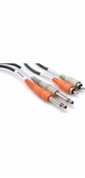 Hosa Kabel Jack 6,3 mm x2 - RCA (Cinch) x2, 2 m, černý (CPR-202)