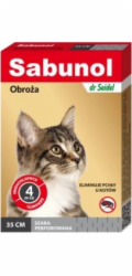 SABUNOL Kočičí obojek proti blechám a klíšťatům, šedý, 35 cm