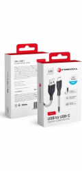 ForCell Kabel USB-A - USB-C 1 m černý