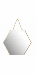 Home Styling Collection Kolekce bytového stylingu Šestihranné nástěnné zrcadlo, šířka 20 cm, zlaté