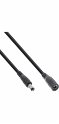 InLine Prodlužovací kabel InLine® DC, DC zástrčka samec/samice 5,5x2,5 mm, AWG 18, černý, 5 m