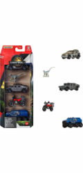 Mattel MB JGL60 W12 Auto s dinosaurem, sada 4 kusů, Jurský park