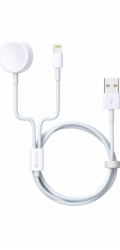 Devia Kabel USB pro iPhone a Apple Watch bílý 2v1 1,2m
