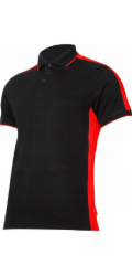 Lahti Pro Pánské polo tričko 190g/m2, černé a červené, velikost S