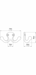 Siro Hook 582 Metal Uni Black Matt Rozteč otvorů 19 mm