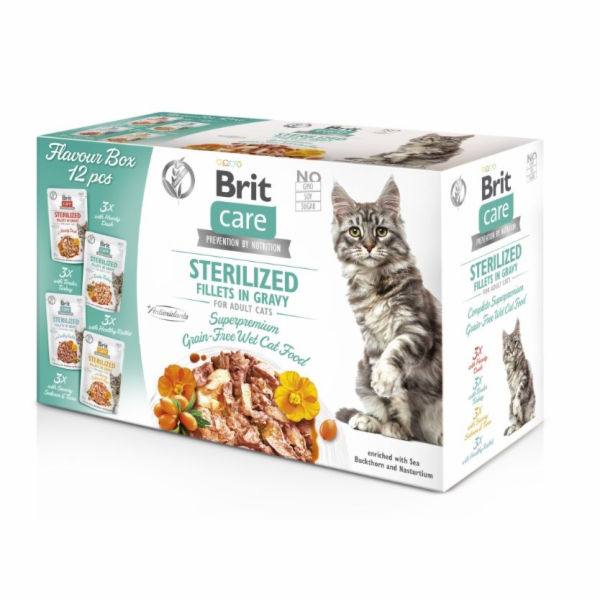 Brit Care Cat Sterilized Flavour Box Pouch - mokré krmivo...