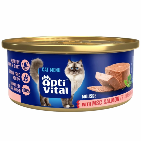 OPTIVITAL Mousse Salmon - mokré krmivo pro kočky - 85g