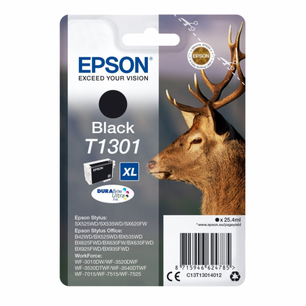 EPSON ink čer Singlepack "Jelen" Black T1301 DURABrite Ul...