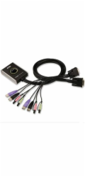 ATEN přepínač KVM 2-port DVI KVMP USB2.0, mini, audio, 1.2m kabely