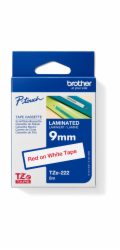 BROTHER TZE-222, bílá/červená, 9mm Brother - TZe-222, bílá / červená (9mm, laminovaná)