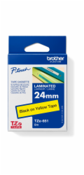 Brother TZ-651 - originální BROTHER TZE651 - kazeta TZ šířky 24mm, laminovaná TZE-651, žlutá/černé písmo