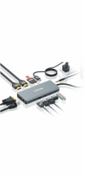 CANYON replikátor portů DS-12 13v1, 1xUSB-C PD 100W, 2xHDMI (4K), VGA, 4xUSB-A, RJ45 Gb, 3.5mm jack, SD/micro čtečka