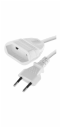 Dvoužilový pohyblivý přívod 3 m / 1 zásuvka / bílý / PVC / 0,75 mm2