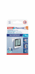 Samolepicí háčky Tesa, voděodolný plast, s 8 proužky Powerstrips, malé