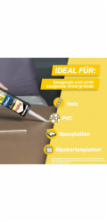 Stavební lepidlo Pattex, montážní lepidlo, silná kartuše, silná počáteční přilnavost, 370 g
