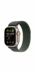 Apple Watch 49mm Green Trail Loop - S/M - Natural Titanium Finish